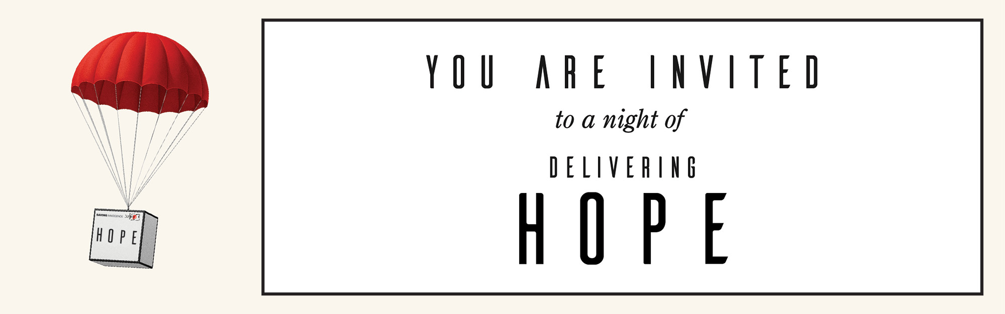You are invited to a night of Delivering Hope banner