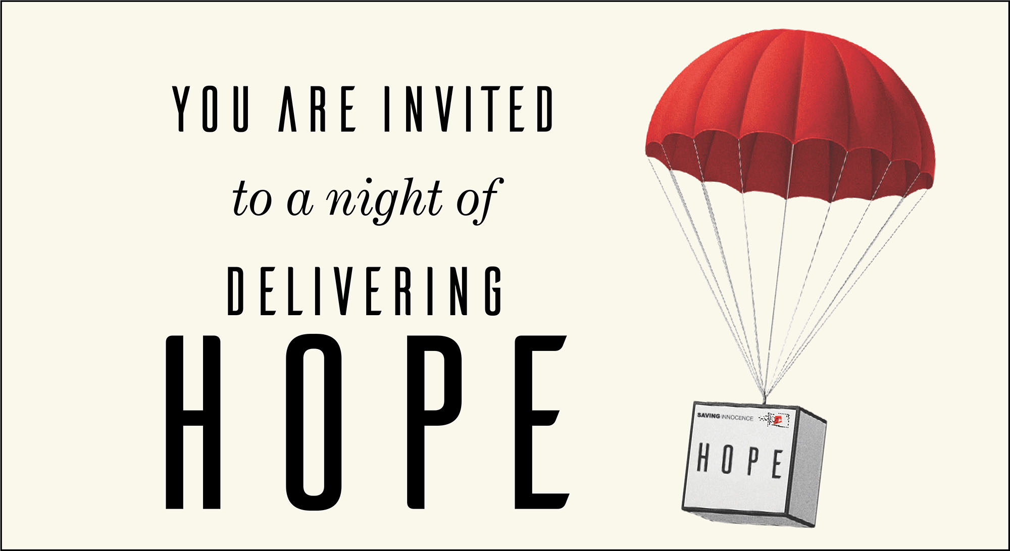 You are invited to a night of delivering hope banner You are invited to a night of delivering hope banner
